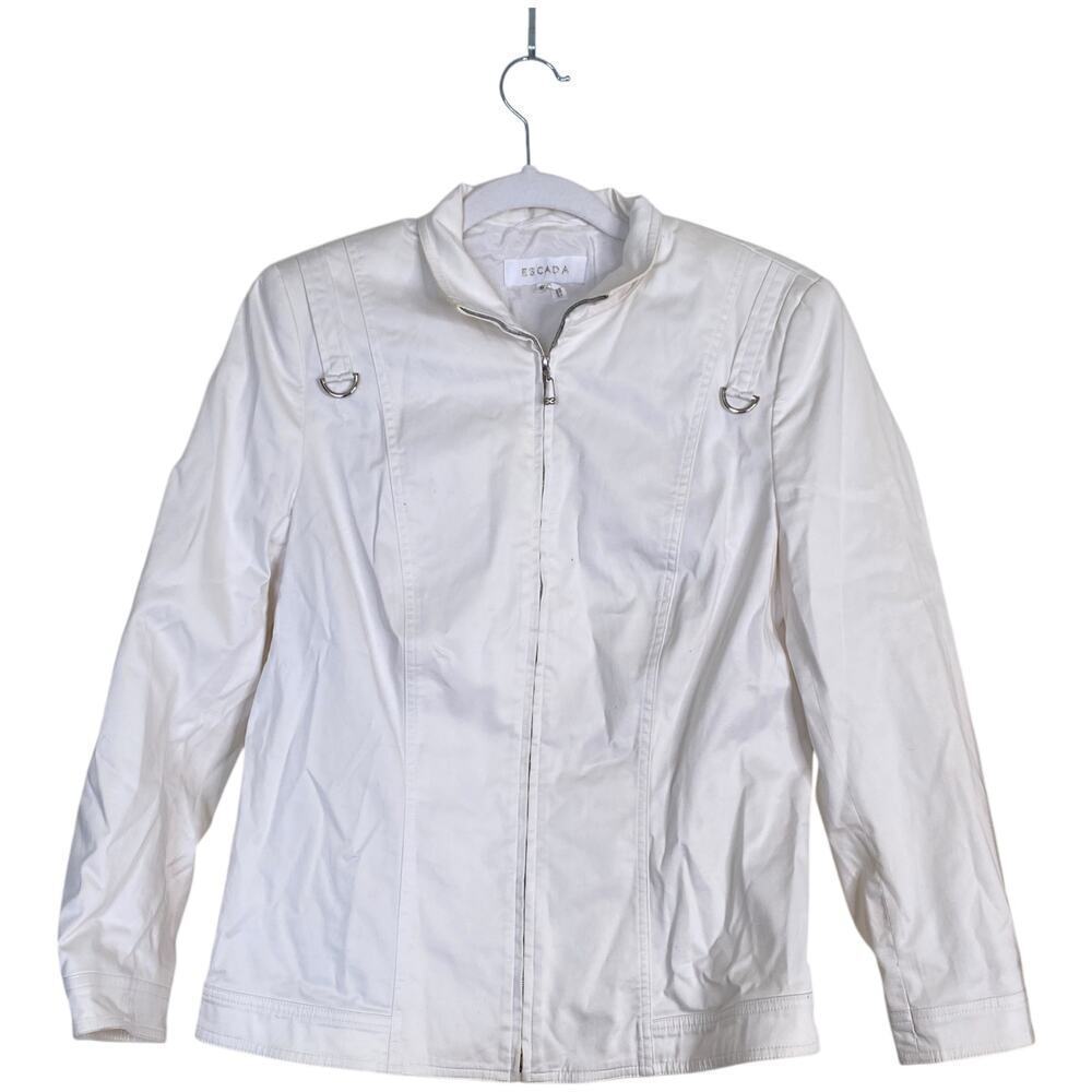ESCADA White‎ Zip Up Jacket Blazer Size 40 US 8
